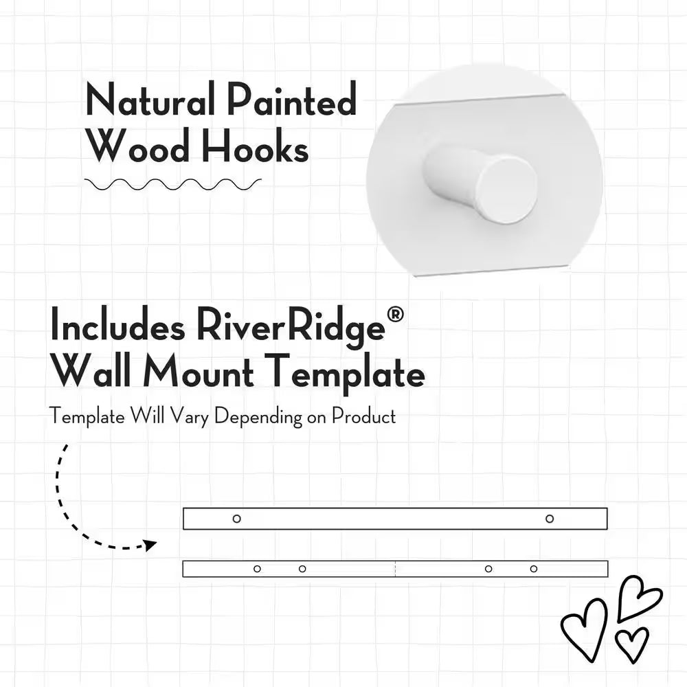 23.69 In. Wide White Kids 2-Wall Mounted Bookshelves and Toy Storage Organizer for Playroom, Nursery and Reading Nook